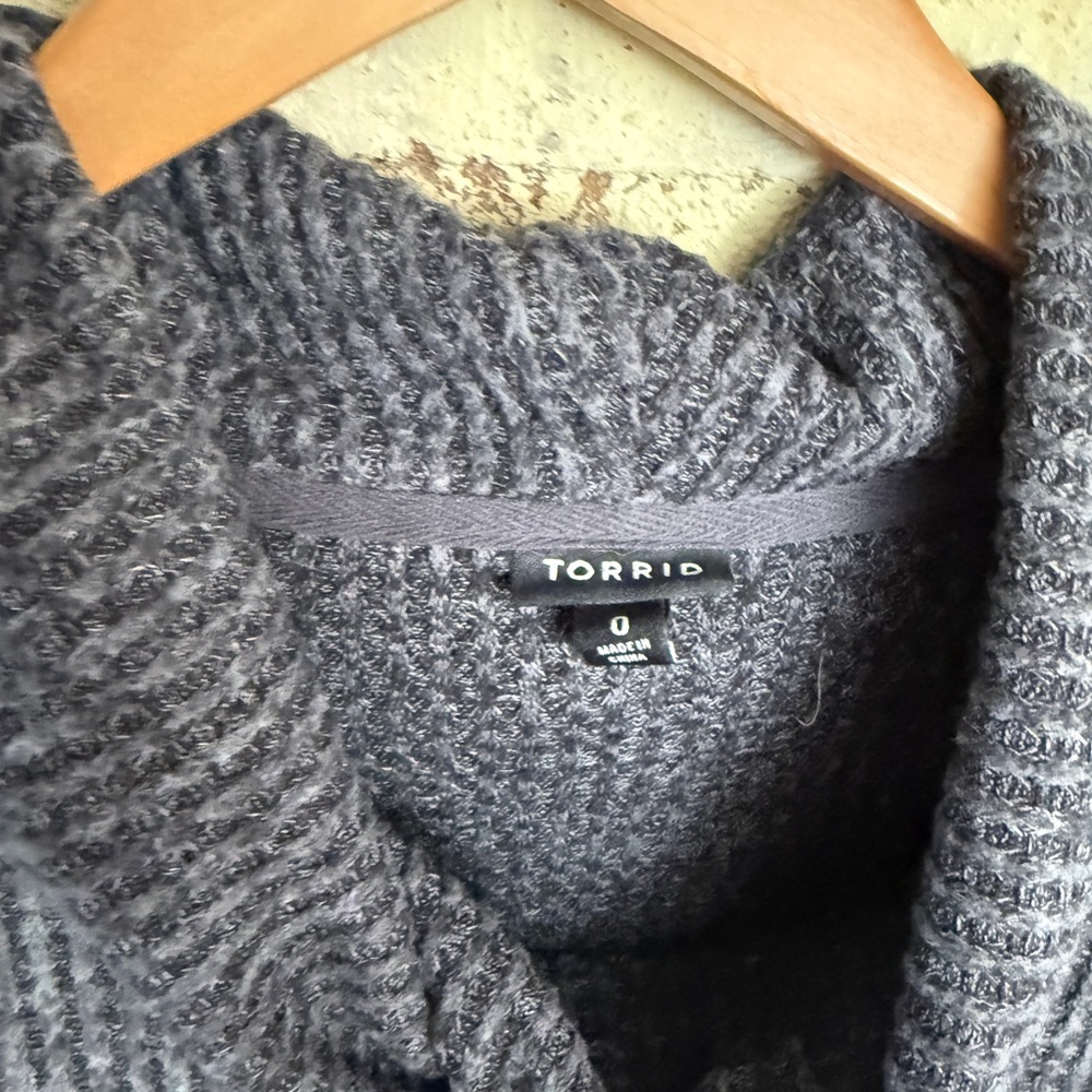 Torrid Dark Gray Cowl Neck Sweater - Picture 2 of 4